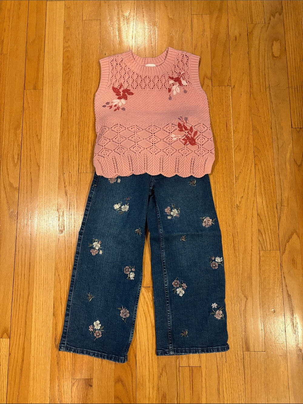 Abercrombie Kids Floral Jeans and Knit Sweater Vest